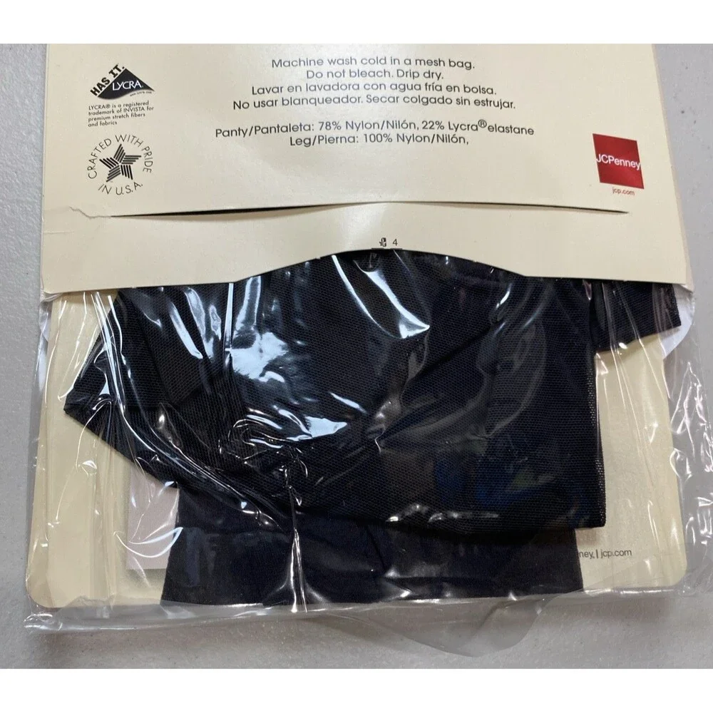 East 5th Sheer Caress Subtle Shapers Girdle Top Pantyhose Off Blk Queen Short